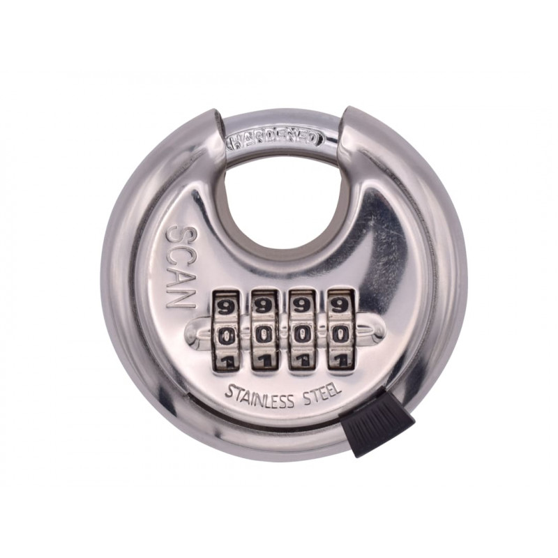 Scan XA115 Stainless Steel Disk Type Combination Padlock 70mm