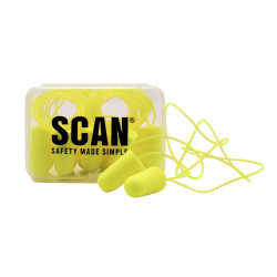 Scan EC-1001A-C Foam Earplugs & Cord (6 Pairs)