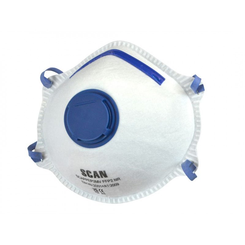 Scan DTC3M-F-3 Moulded Disposable Mask Valved FFP2 Protection (Pack 3) Scan DTC3M-F-3 Moulded Disposable Mask Valved FFP2 Protection (Pack 3)