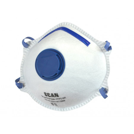 Scan DTC3M-F-3 Moulded Disposable Mask Valved FFP2 Protection (Pack 3)