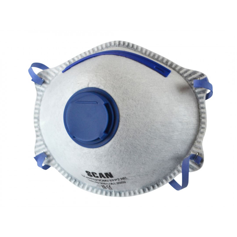 Scan DAC4M-F-3 Moulded Disposable Odour Mask Valved FFP2 Protection (Pack 3)