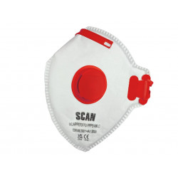 Scan DTC3X-FD-3 Fold Flat Disposable Valved Disposable Mask FFP3 Protection (Pack 3)
