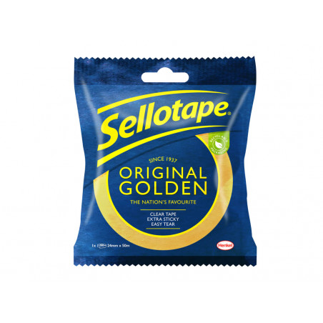 Sellotape 1629135 Original Golden Sticky Tape - 1 Roll 24mm x 50m