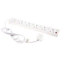 SMJ F6W2IS Extension Lead 240V 6-Way 13A Switched Neon 2m