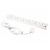 SMJ F6W2IS Extension Lead 240V 6-Way 13A Switched Neon 2m