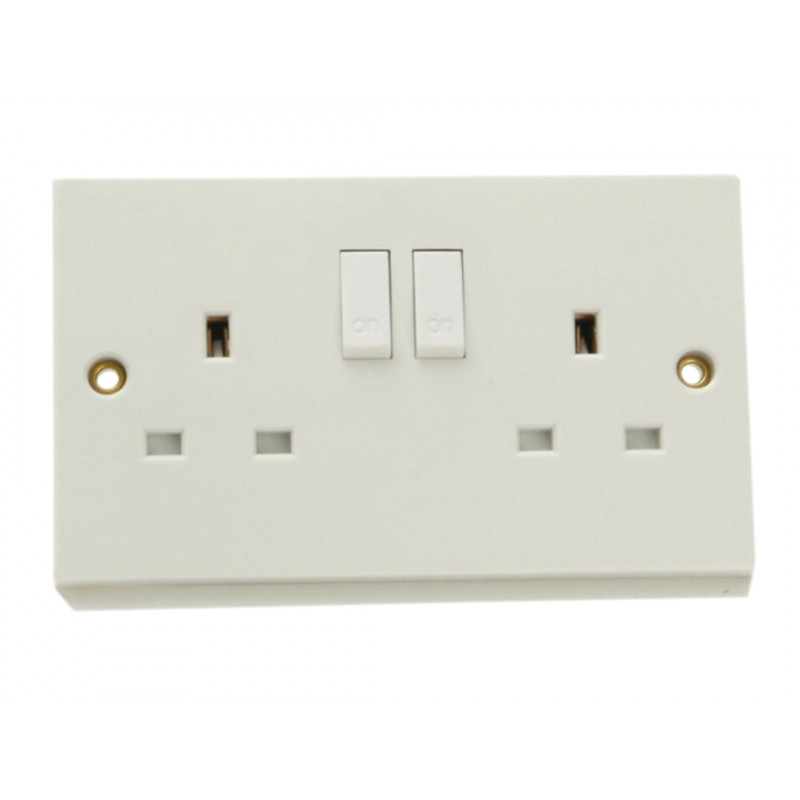 SMJ PPSK2GSW Switched Socket 2-Gang 13A Trade Pack SMJ PPSK2GSW Switched Socket 2-Gang 13A Trade Pack