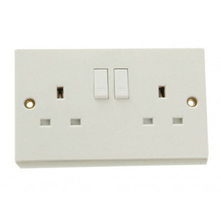 SMJ PPSK2GSW Switched Socket 2-Gang 13A Trade Pack