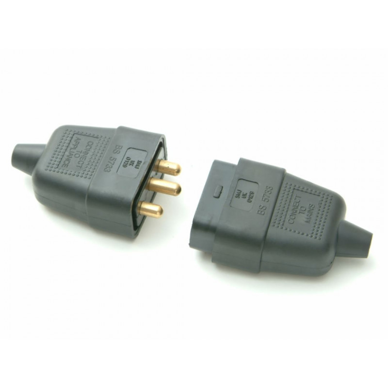 SMJ RC3PBC Black Plug & Socket 10A 3-Pin
