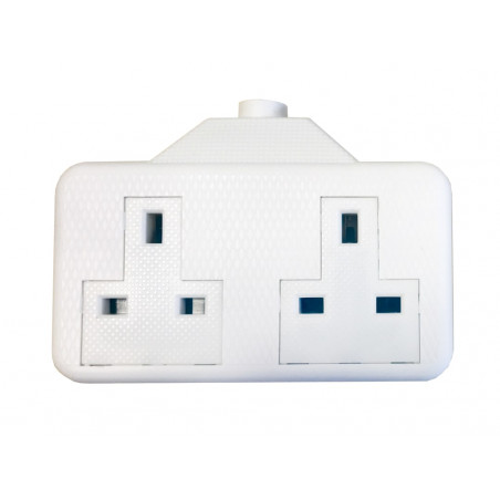 SMJ RTS2GW White Trailing Extension Socket 13A 2-Gang
