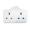 SMJ RTS2GW White Trailing Extension Socket 13A 2-Gang