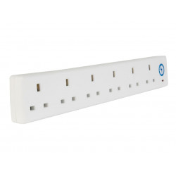 SMJ S6W2MP-X Extension Lead 240V 6-Way 13A Surge Protection 2m