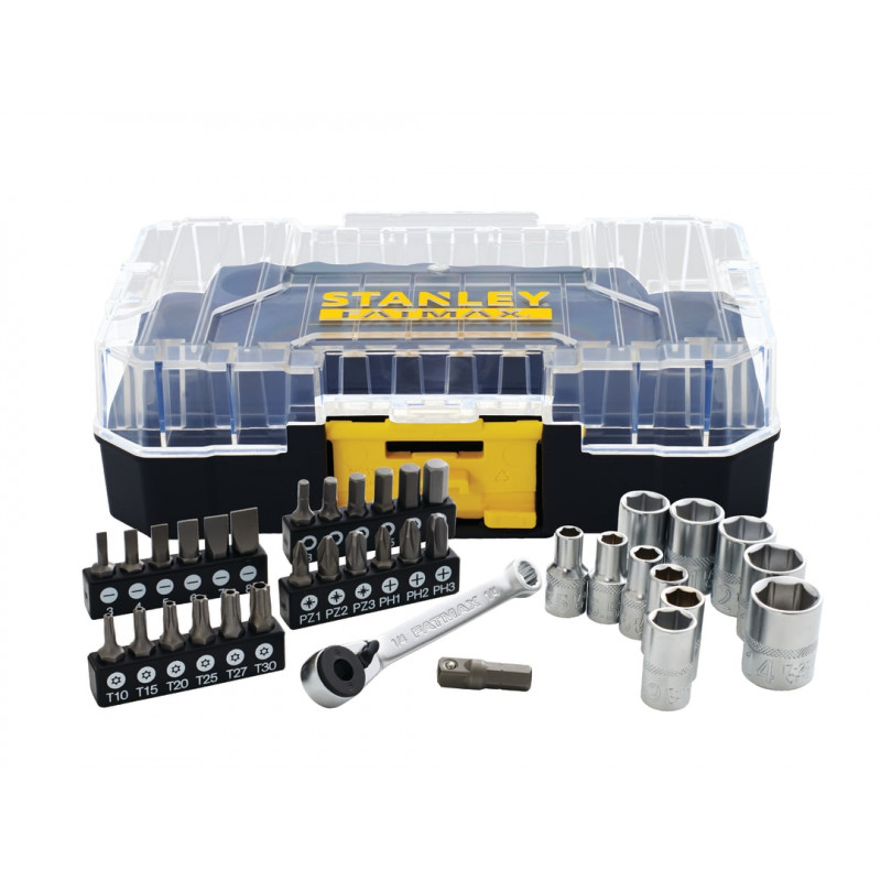 STANLEY® Hand Tools FMMT19101-0 FatMax® PRO-STACK™ 1/4in Socket & Bit Set, 37 Piece