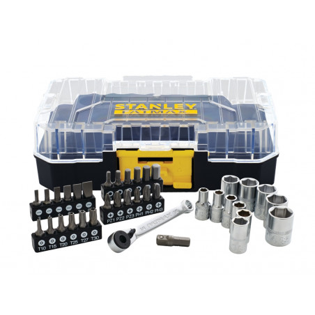STANLEY® Hand Tools FMMT19101-0 FatMax® PRO-STACK™ 1/4in Socket & Bit Set, 37 Piece