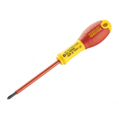 STANLEY® Hand Tools 0-65-415 FatMax® VDE Insulated Screwdriver Phillips Tip PH1 x 100mm