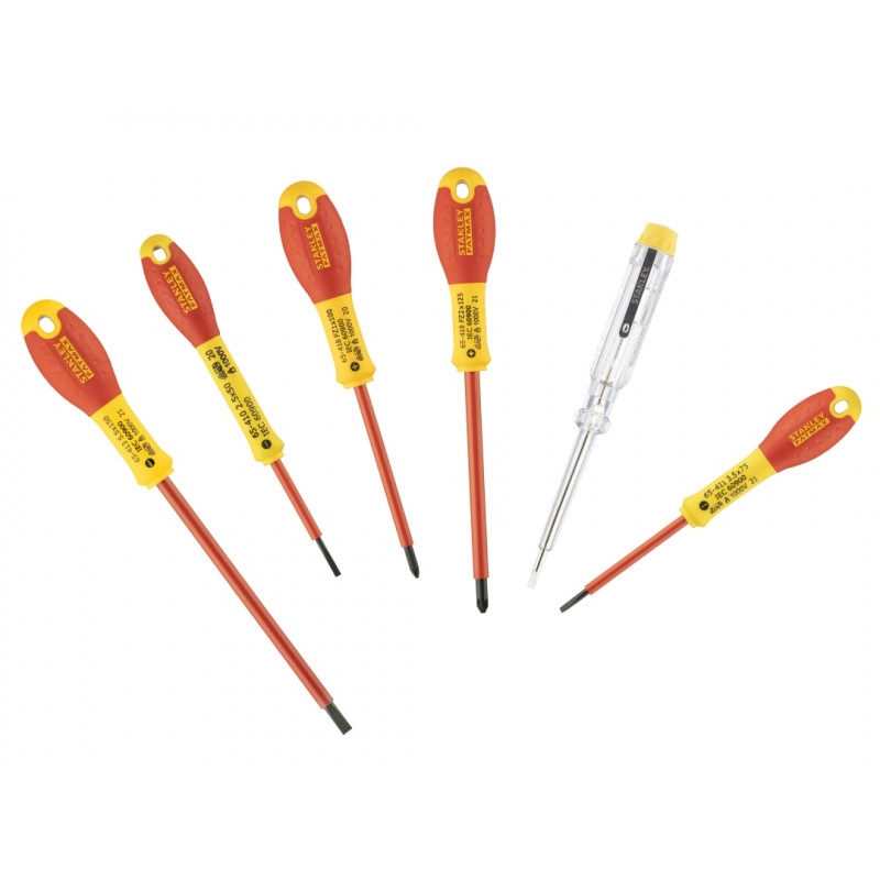 STANLEY® Hand Tools 0-65-443 FatMax® VDE Insulated Screwdriver Set, 6 Piece STANLEY® Hand Tools 0-65-443 FatMax® VDE Insulated Screwdriver Set, 6 Piece