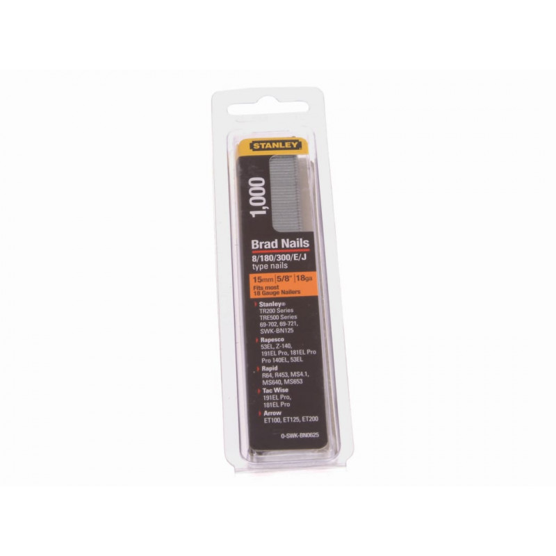 STANLEY® Hand Tools 0-SWK-BN0625 SWKBN Brad Nail 15mm SWKBN062 (Pack 1000) STANLEY® Hand Tools 0-SWK-BN0625 SWKBN Brad Nail 15mm SWKBN062 (Pack 1000)