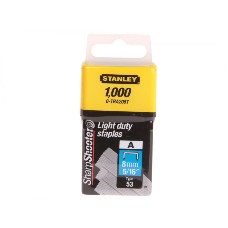 STANLEY® Hand Tools 0-TRA205T TRA2 Light-Duty Staple 8mm TRA205T (Pack 1000) STANLEY® Hand Tools 0-TRA205T TRA2 Light-Duty Staple 8mm TRA205T (Pack 1000)