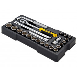 STANLEY® Hand Tools STMT1-74726 1/2in Drive 12 Point Metric Socket Module 23 Piece
