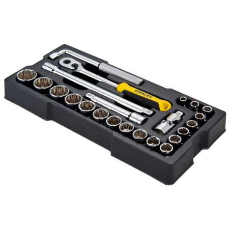 STANLEY® Hand Tools STMT1-74726 1/2in Drive 12 Point Metric Socket Module 23 Piece