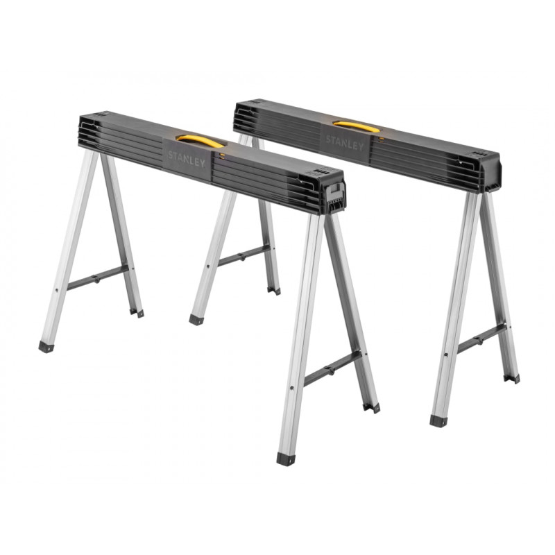 STANLEY® Hand Tools 1-97-475 Folding Metal Leg Sawhorses (Twin Pack)