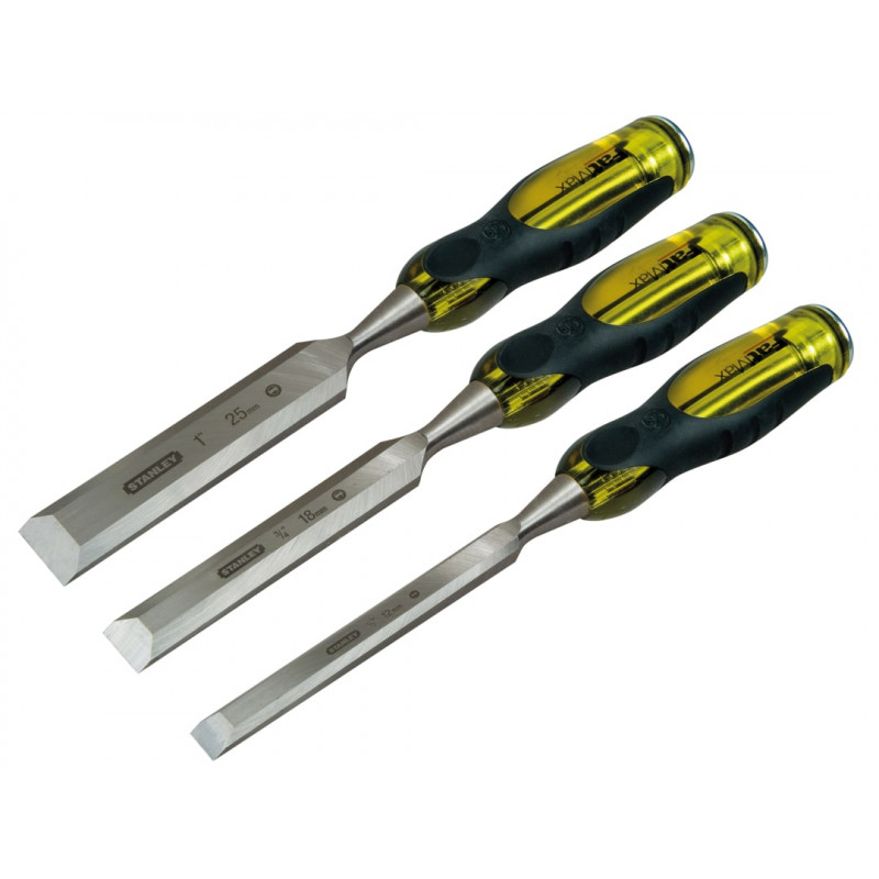 STANLEY® Hand Tools 2-16-268 FatMax® Bevel Edge Chisel with Thru Tang Set, 3 Piece STANLEY® Hand Tools 2-16-268 FatMax® Bevel Edge Chisel with Thru Tang Set, 3 Piece