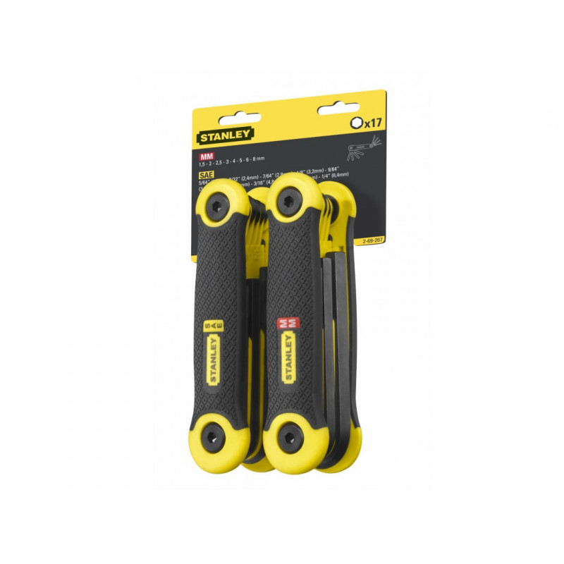 STANLEY® Hand Tools 2-69-267 Metric & Imperial Folding Hexagon Key Set, 17 Piece STANLEY® Hand Tools 2-69-267 Metric & Imperial Folding Hexagon Key Set, 17 Piece