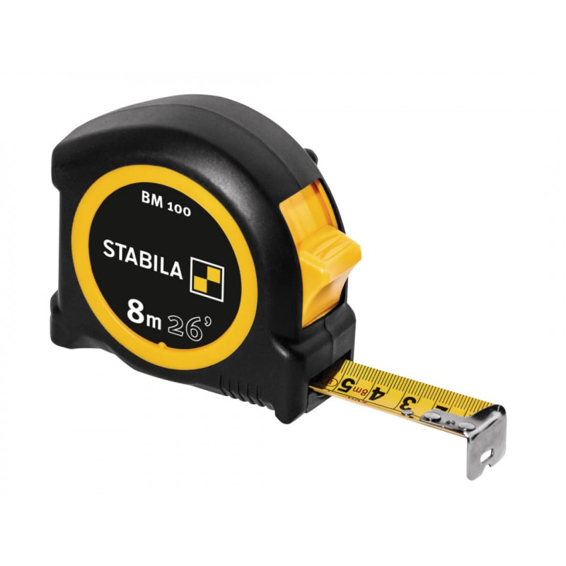 Stabila 19580 BM 100 Compact Pocket Tape 8m/26ft (Width 25mm) Stabila 19580 BM 100 Compact Pocket Tape 8m/26ft (Width 25mm)