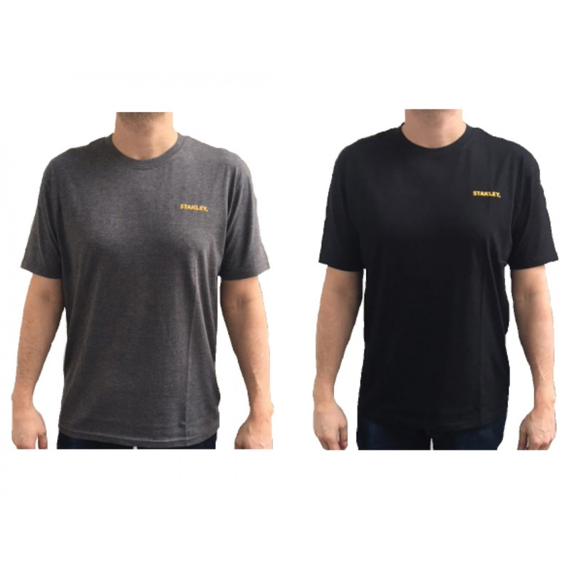 STANLEY® Clothing STW40026-123 T-Shirt Twin Pack Grey & Black - L STANLEY® Clothing STW40026-123 T-Shirt Twin Pack Grey & Black - L