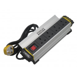 STANLEY® Electrical SXECFH2IHFE 4-Gang IP20 Powerboard with Clamp 3m