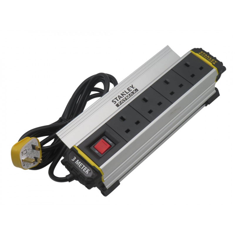 STANLEY® Electrical SXECFH2IHFE 4-Gang IP20 Powerboard with Clamp 3m STANLEY® Electrical SXECFH2IHFE 4-Gang IP20 Powerboard with Clamp 3m