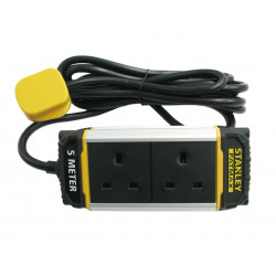 STANLEY® Electrical SXECFK0AHJE 2-Gang Powerboard with Belt-Clip 5m