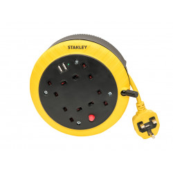 STANLEY® Electrical SXECGK2OHJE Cable Reel 240V 13A 4-Socket + 2 USB 5m