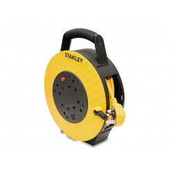 STANLEY® Electrical SXECGJ2OHQE Semi-Enclosed Cable Reel 240V 13A 4-Socket + 2 USB 15m
