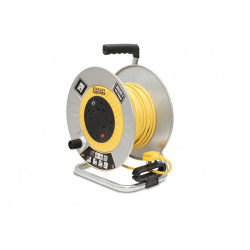 STANLEY® Electrical SXECGM2OHSE Open Metal Drum Cable Reel 240V 13A 4-Socket + 2 USB 25m