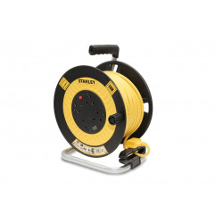 STANLEY® Electrical SXECGL2OHXE Open Drum Cable Reel 240V 13A 4-Socket + 2 USB 50m