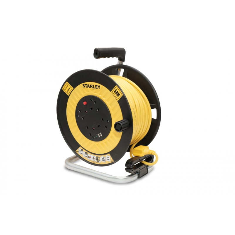 STANLEY® Electrical SXECGL2OHXE Open Drum Cable Reel 240V 13A 4-Socket + 2 USB 50m STANLEY® Electrical SXECGL2OHXE Open Drum Cable Reel 240V 13A 4-Socket + 2 USB 50m