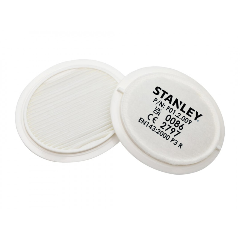STANLEY® Respiration F01.2.009.GB1 P3 Replacement Filters (Pack of 2) STANLEY® Respiration F01.2.009.GB1 P3 Replacement Filters (Pack of 2)