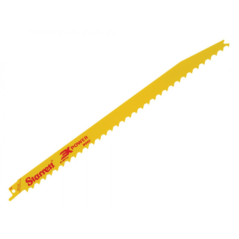 Starrett BT123-5 Bi-Metal Reciprocating Blade, Wood Tapered 300mm 3 TPI (Pack 5) Starrett BT123-5 Bi-Metal Reciprocating Blade, Wood Tapered 300mm 3 TPI (Pack 5)