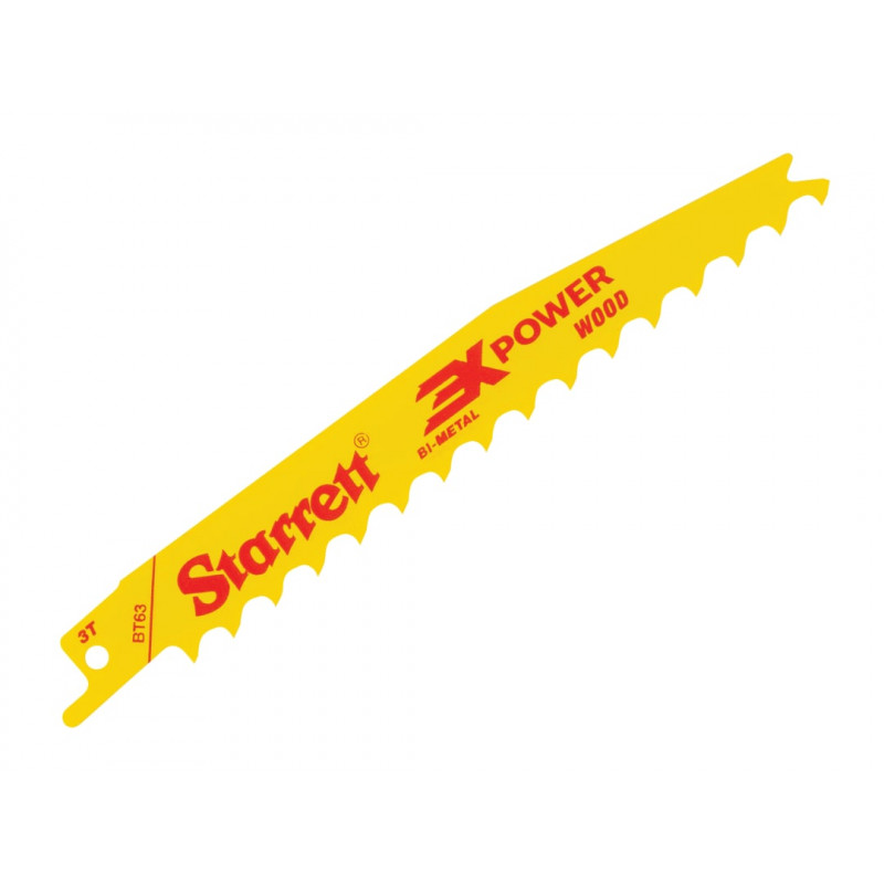 Starrett BT63-5 Bi-Metal Reciprocating Blade, Wood Tapered 152mm 3 TPI (Pack 5) Starrett BT63-5 Bi-Metal Reciprocating Blade, Wood Tapered 152mm 3 TPI (Pack 5)
