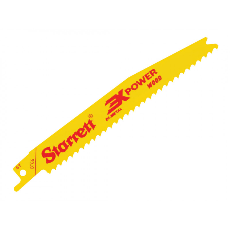 Starrett BT66-5 Bi-Metal Reciprocating Blade, Wood Tapered 152mm 6 TPI (Pack 5) Starrett BT66-5 Bi-Metal Reciprocating Blade, Wood Tapered 152mm 6 TPI (Pack 5)