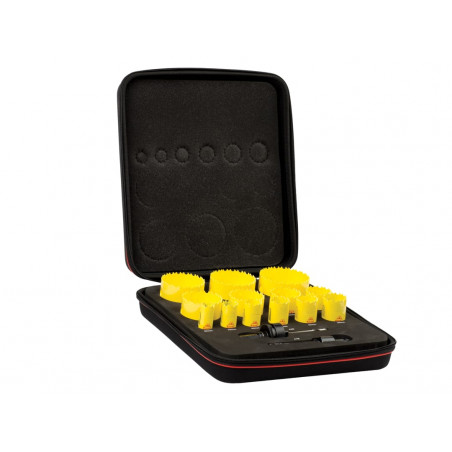 Starrett BF7024 KDC13021 Deep Cut Bi-Metal Universal Holesaw Kit, 15 Piece