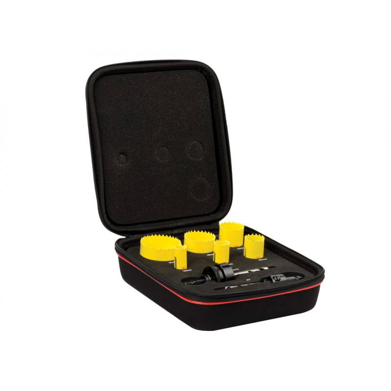 Starrett KFC06021 Fast Cut Bi-Metal Electrician's Holesaw Kit, 8 Piece Starrett KFC06021 Fast Cut Bi-Metal Electrician's Holesaw Kit, 8 Piece