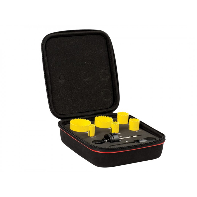 Starrett KFC06022 Fast Cut Bi-Metal Electrician's Holesaw Kit, 8 Piece Starrett KFC06022 Fast Cut Bi-Metal Electrician's Holesaw Kit, 8 Piece