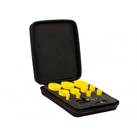 Starrett KFC11021 Fast Cut Bi-Metal Deluxe Electrician's Holesaw Kit, 13 Piece