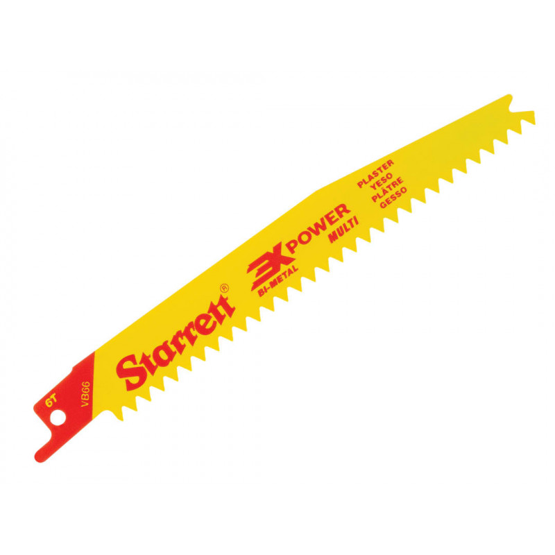 Starrett VB66-5 Bi-Metal Reciprocating Blade, Plasterboard 152mm 6V TPI (Pack 5) Starrett VB66-5 Bi-Metal Reciprocating Blade, Plasterboard 152mm 6V TPI (Pack 5)