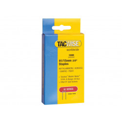 Tacwise 0283 91 Narrow Crown Staples 15mm - Electric Tackers (Pack 1000)