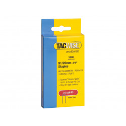 Tacwise 0284 91 Narrow Crown Staples 20mm - Electric Tackers (Pack 1000)