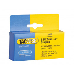 Tacwise 0337 53 Light-Duty Staples 12mm (Type JT21 A) (Pack 2000)