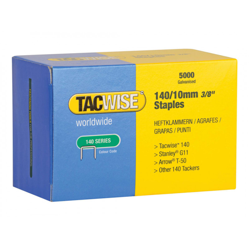 Tacwise 0342 140 Galvanised Staples 10mm (Pack 5000) Tacwise 0342 140 Galvanised Staples 10mm (Pack 5000)