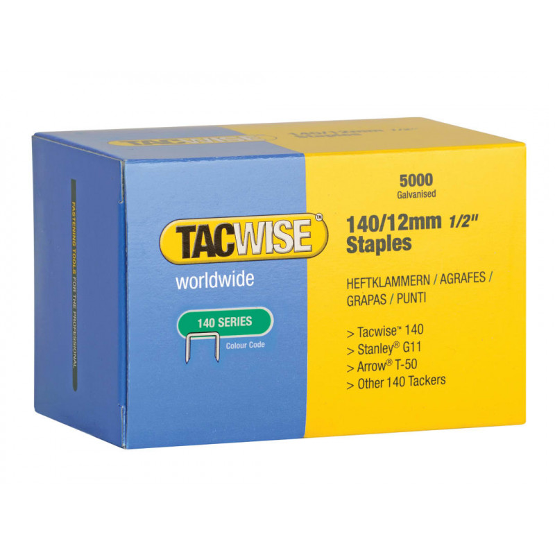 Tacwise 0343 140 Galvanised Staples 12mm (Pack 5000) Tacwise 0343 140 Galvanised Staples 12mm (Pack 5000)